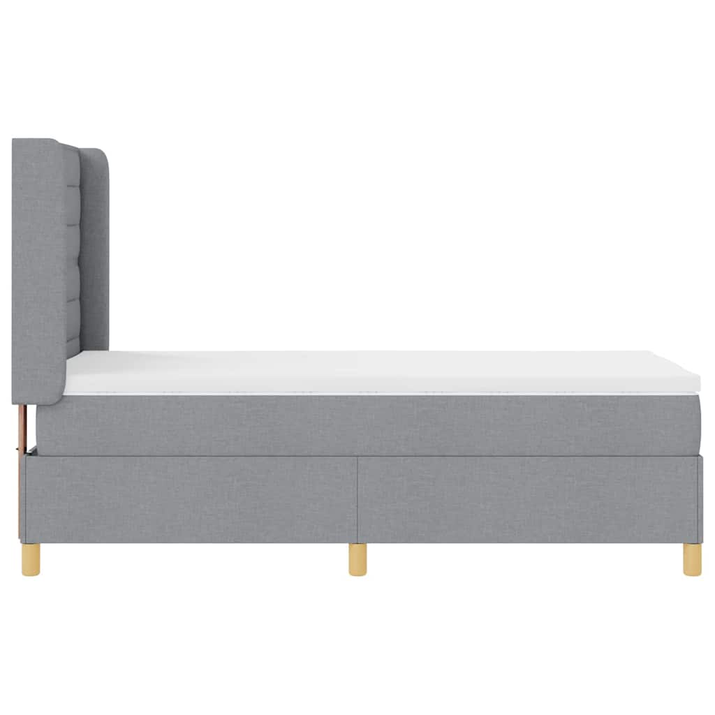 vidaXL Boxspring met matras stof crèmekleurig 140x200 cm