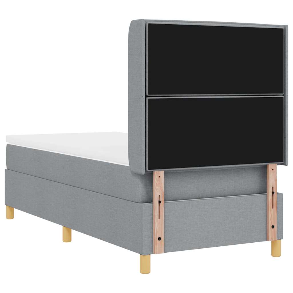 vidaXL Boxspring met matras stof crèmekleurig 140x200 cm