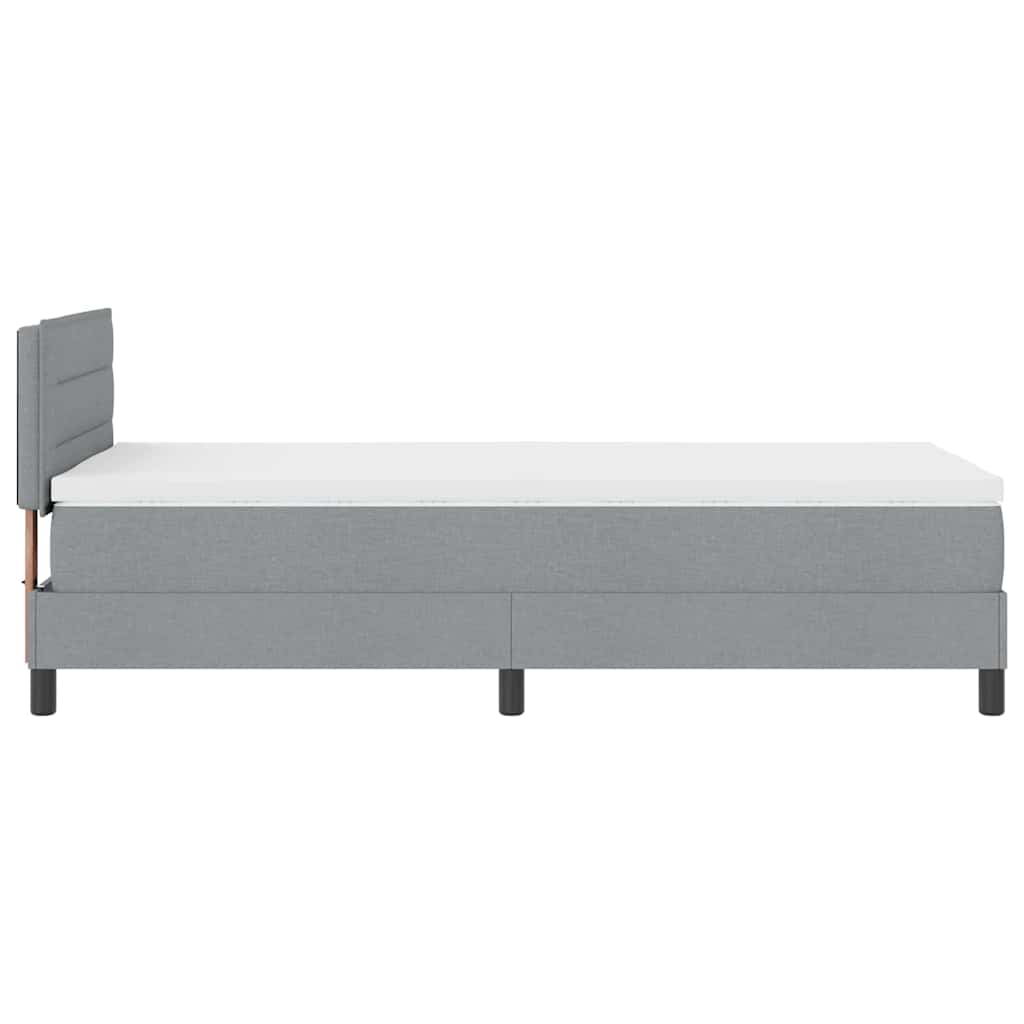 vidaXL Boxspring met matras en LED stof donkerbruin 100x200 cm