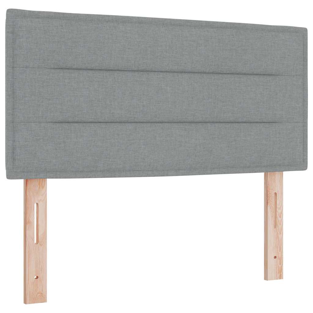 vidaXL Boxspring met matras en LED stof lichtgrijs 90x200 cm