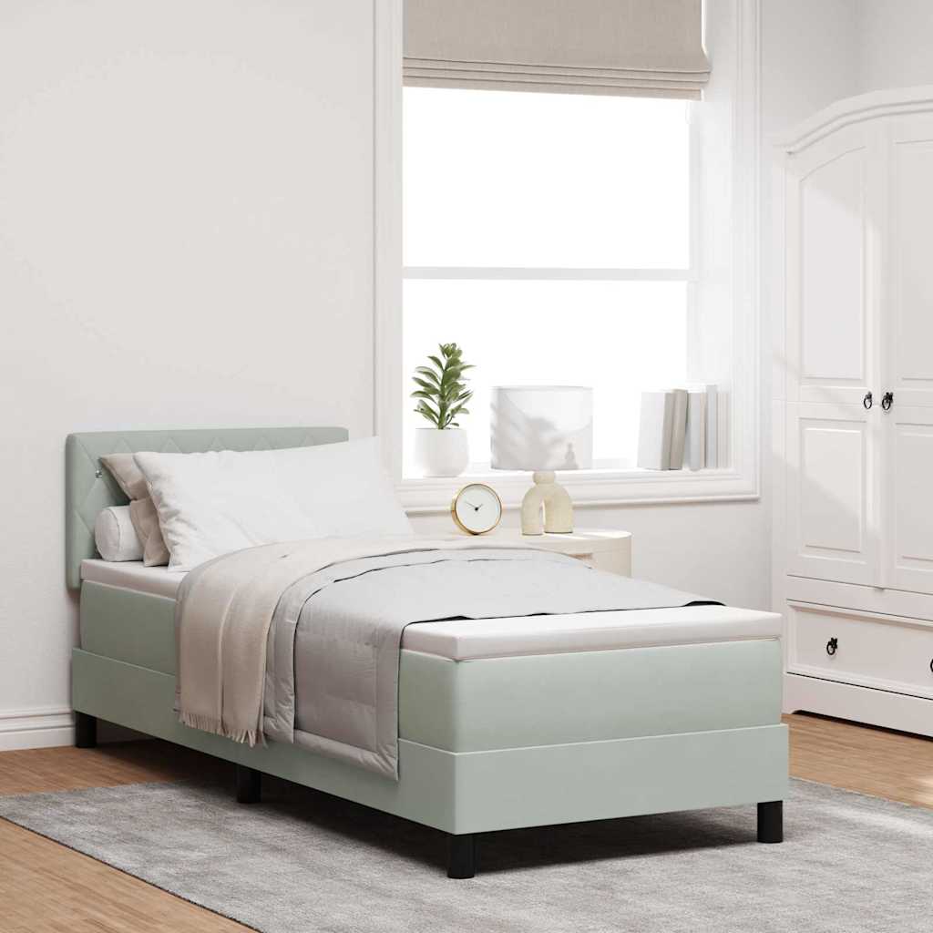 vidaXL Boxspring met matras en LED fluweel zwart 120x200 cm