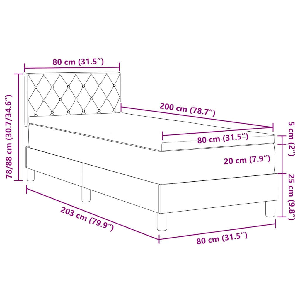 vidaXL Boxspring met matras en LED fluweel zwart 120x200 cm