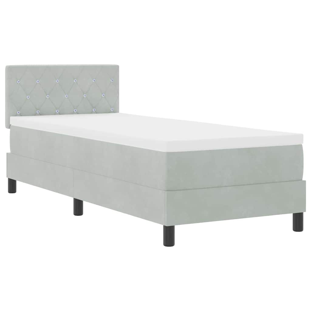 vidaXL Boxspring met matras en LED fluweel zwart 120x200 cm