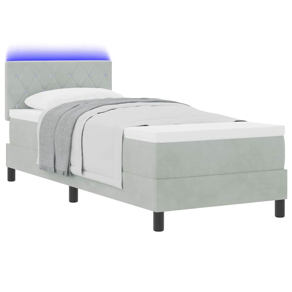 vidaXL Boxspring met matras en LED fluweel zwart 120x200 cm