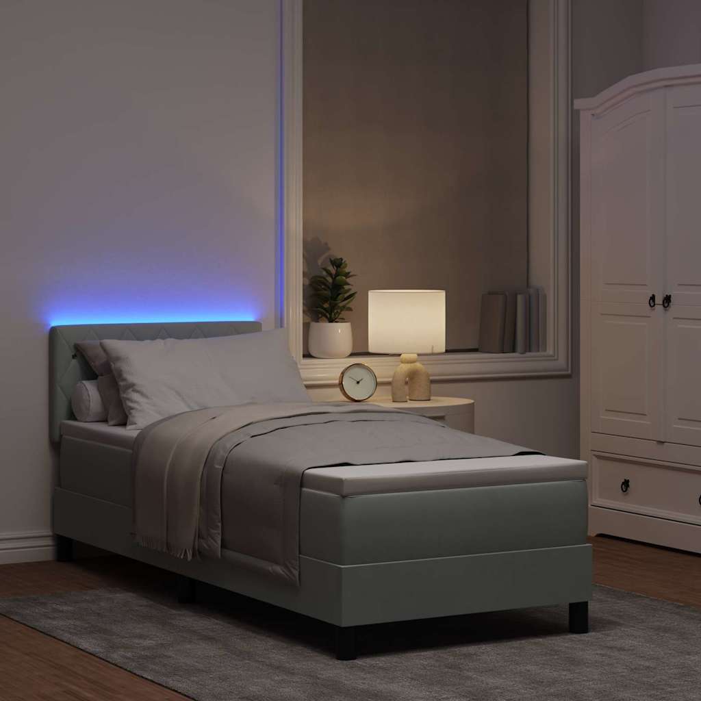 vidaXL Boxspring met matras en LED fluweel zwart 120x200 cm