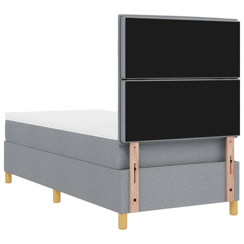 vidaXL Boxspring met matras en LED stof crèmekleurig 140x200 cm