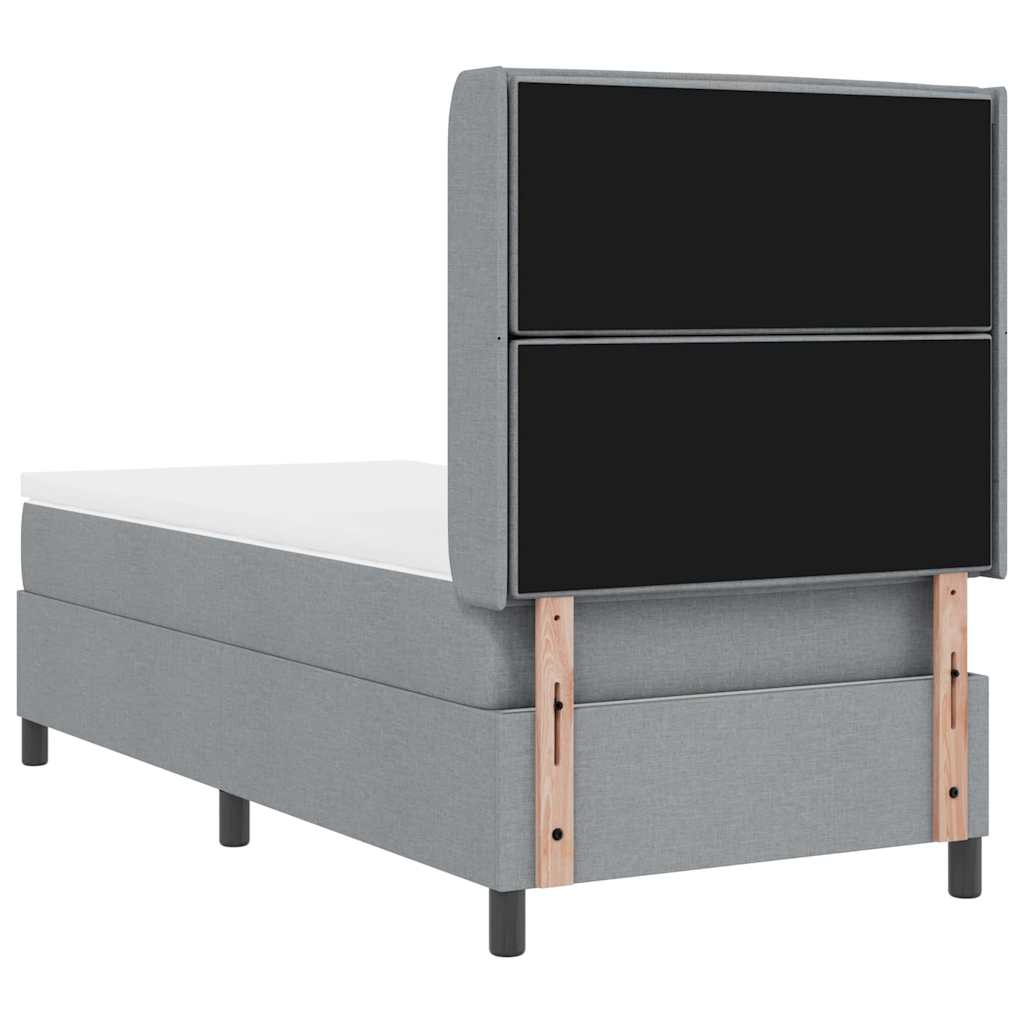 vidaXL Boxspring met matras en LED stof crèmekleurig 140x200 cm
