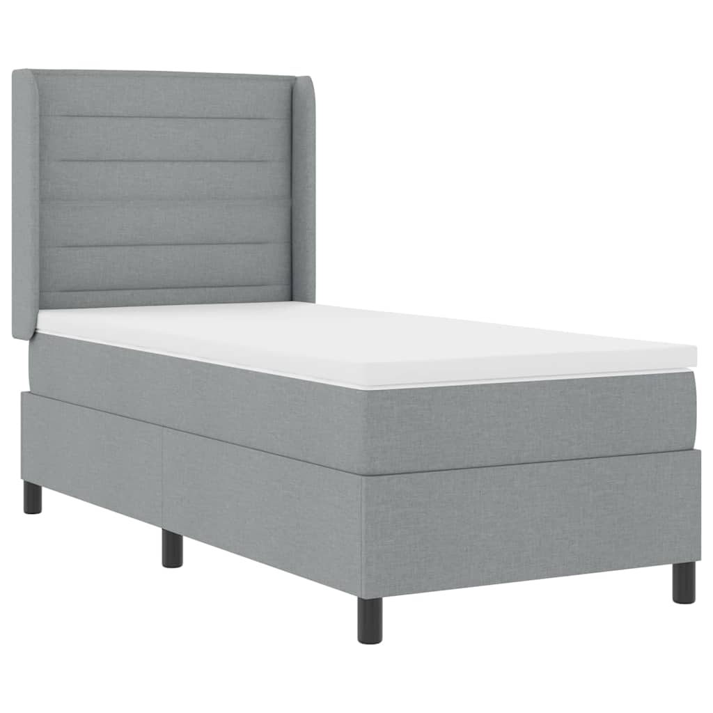 vidaXL Boxspring met matras en LED stof crèmekleurig 140x200 cm