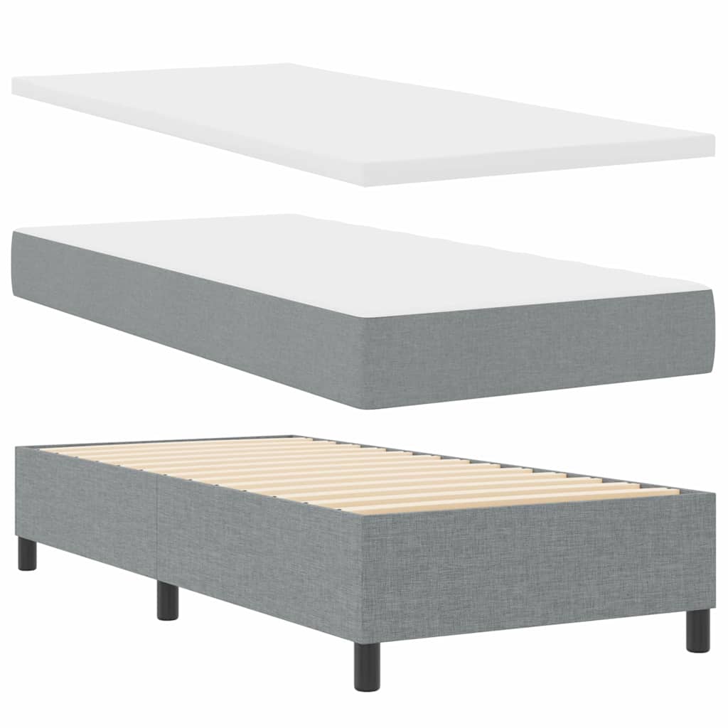 vidaXL Boxspring met matras en LED stof crèmekleurig 140x200 cm