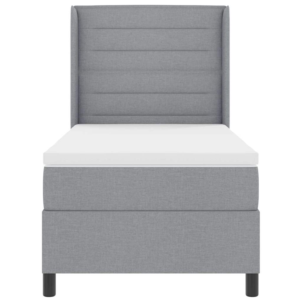 vidaXL Boxspring met matras en LED stof crèmekleurig 140x200 cm