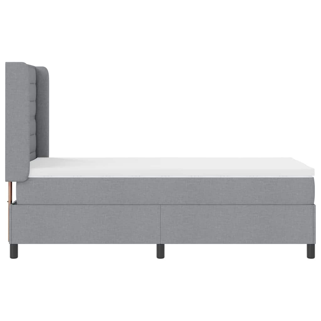 vidaXL Boxspring met matras en LED stof crèmekleurig 140x200 cm