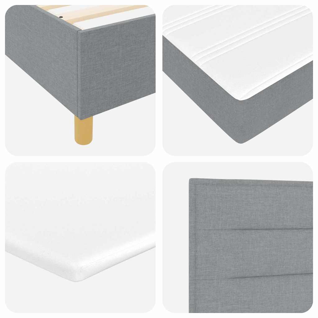 vidaXL Boxspring met matras en LED stof lichtgrijs 100x200 cm