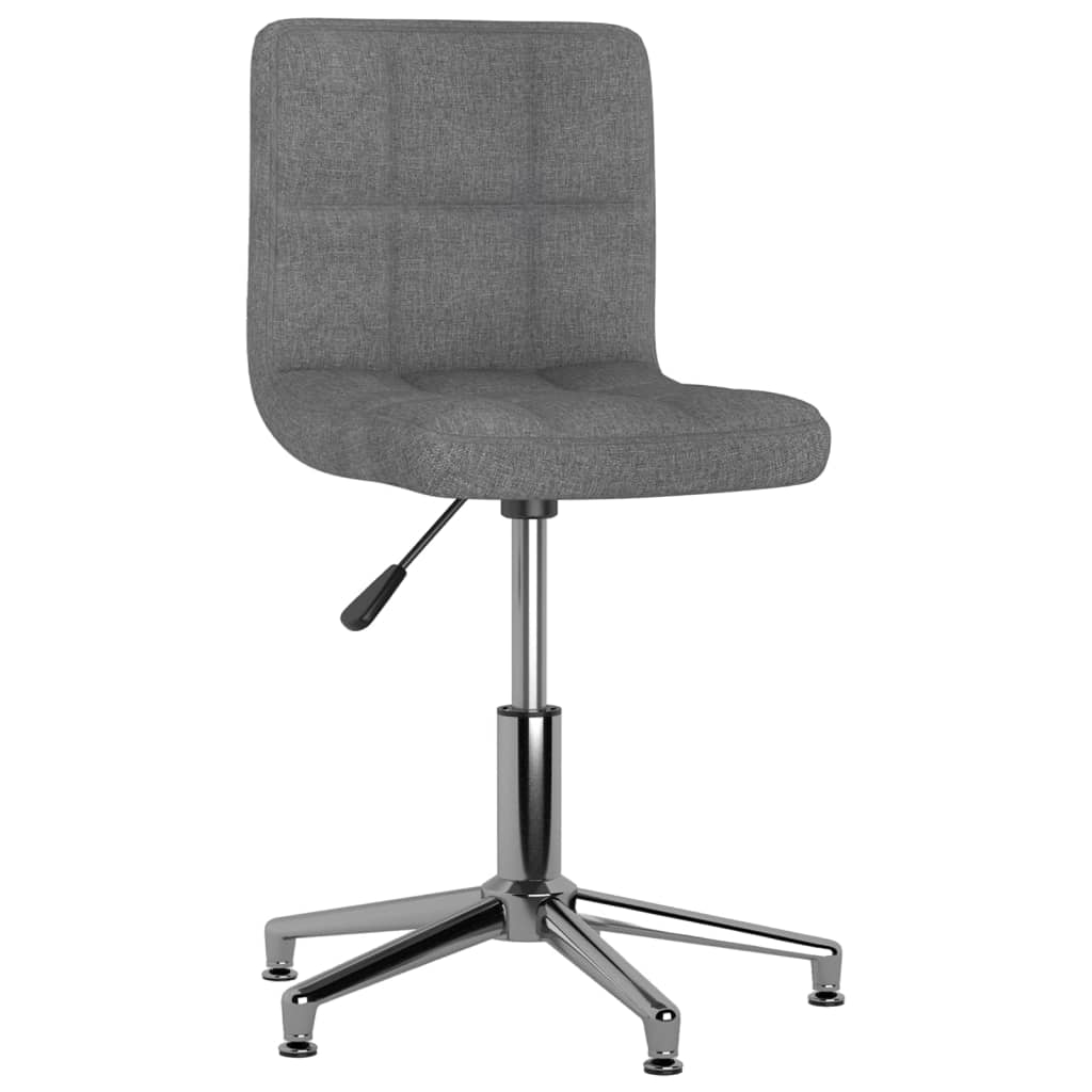 vidaXL Eetkamerstoelen draaibaar 2 st stof lichtgrijs