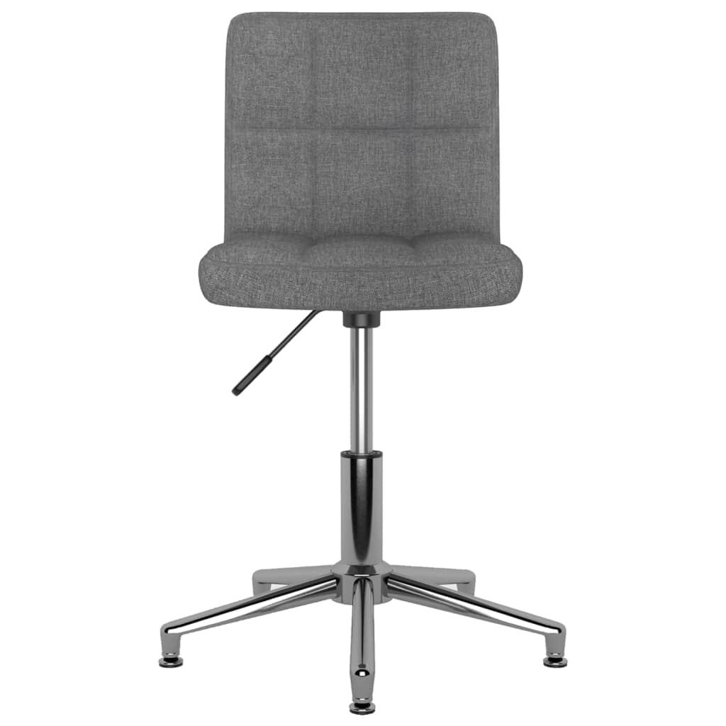 vidaXL Eetkamerstoelen draaibaar 2 st stof lichtgrijs