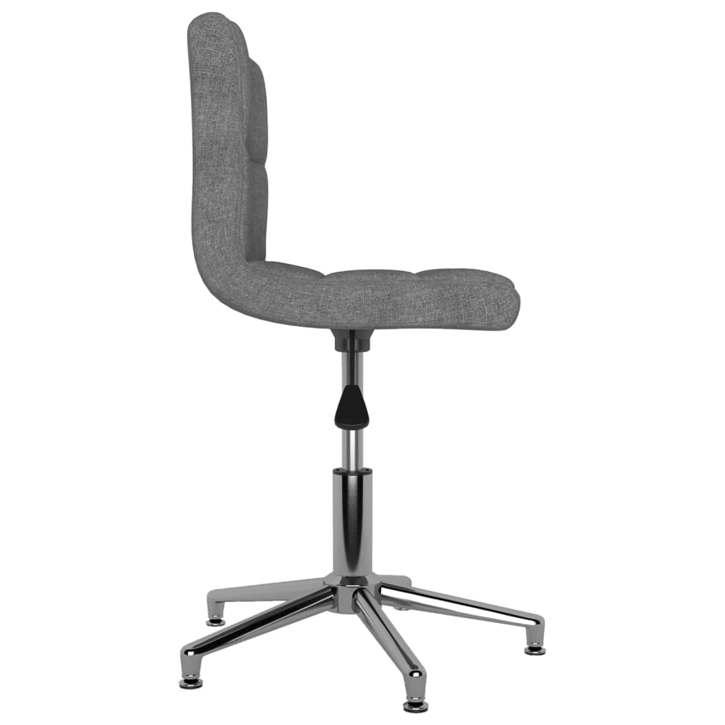 vidaXL Eetkamerstoelen draaibaar 2 st stof lichtgrijs
