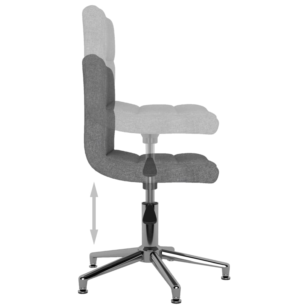 vidaXL Eetkamerstoelen draaibaar 2 st stof lichtgrijs