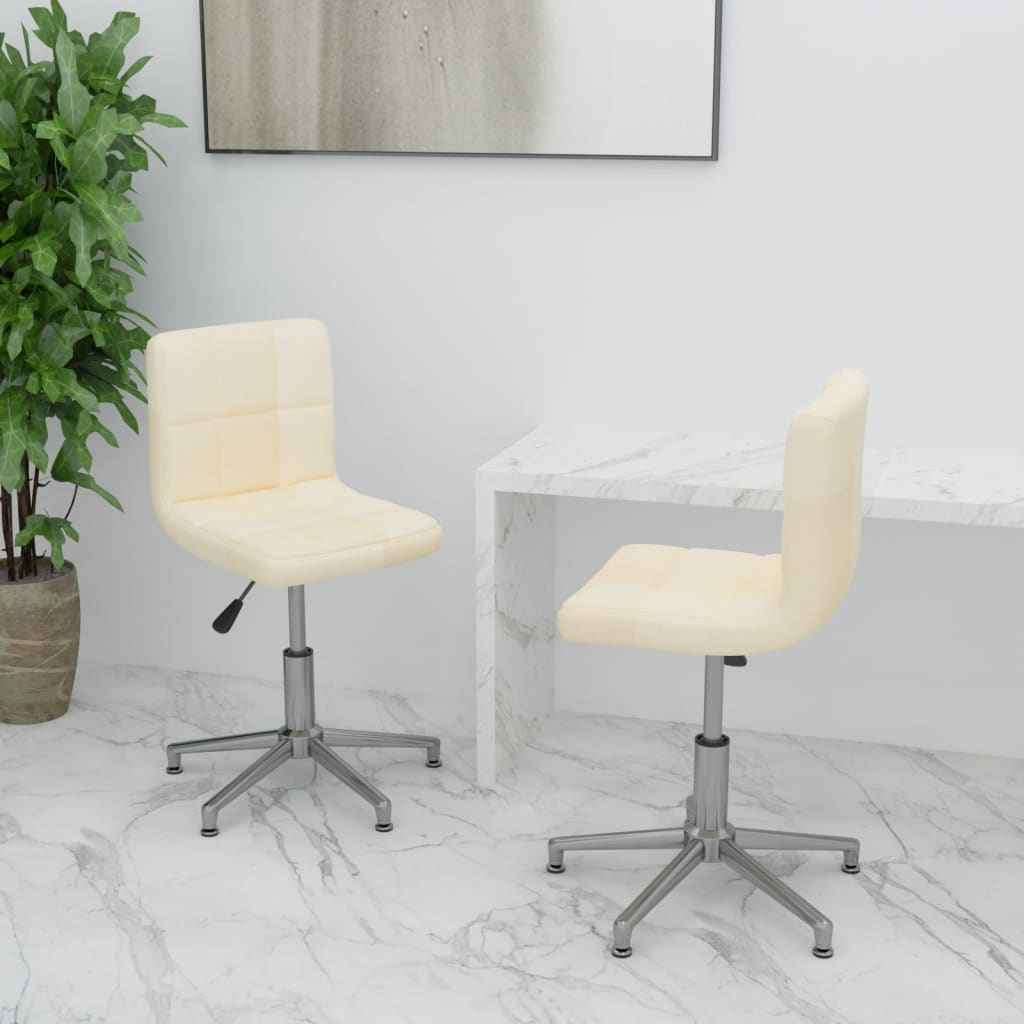 vidaXL Eetkamerstoelen draaibaar 2 st stof lichtgrijs