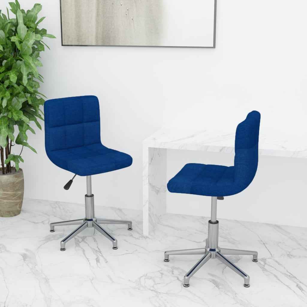 vidaXL Eetkamerstoelen draaibaar 2 st stof lichtgrijs