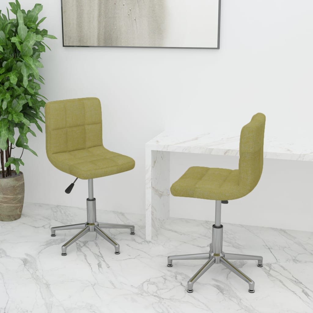 vidaXL Eetkamerstoelen draaibaar 2 st stof lichtgrijs