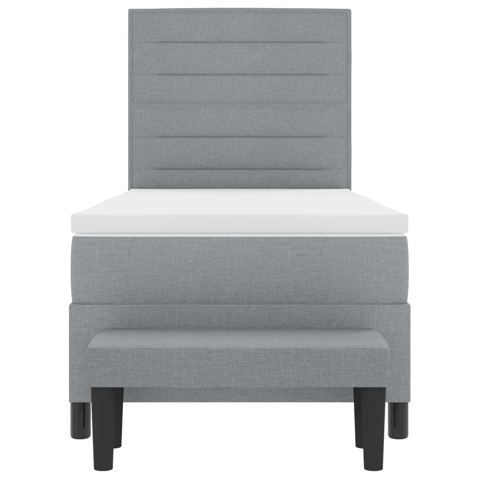 vidaXL Boxspring met matras stof crèmekleurig 140x200 cm