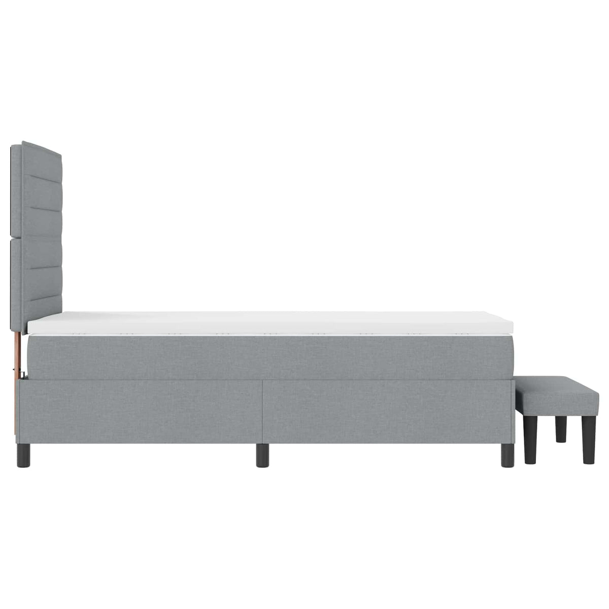 vidaXL Boxspring met matras stof crèmekleurig 140x200 cm