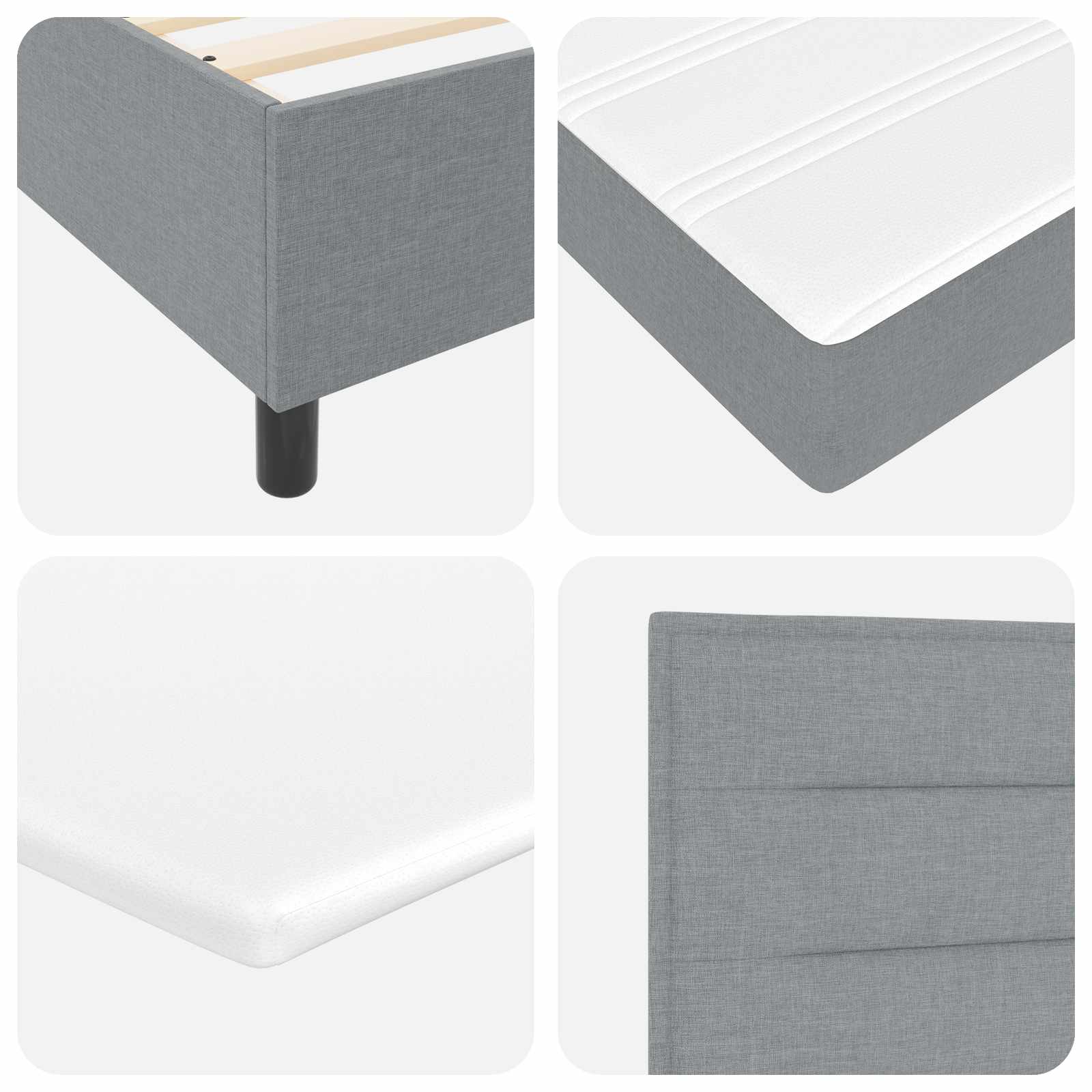 vidaXL Boxspring met matras stof crèmekleurig 140x200 cm