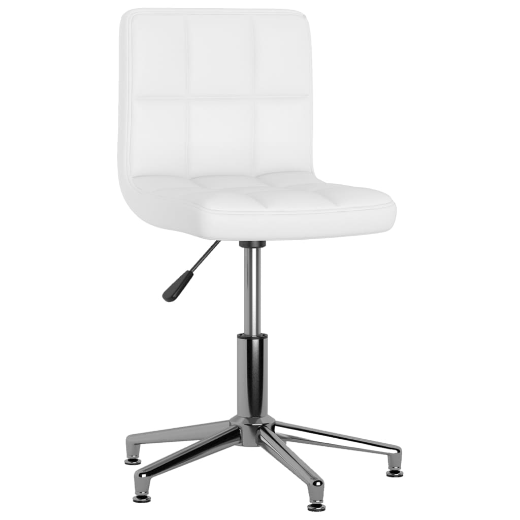 vidaXL Eetkamerstoelen draaibaar 2 st kunstleer wit