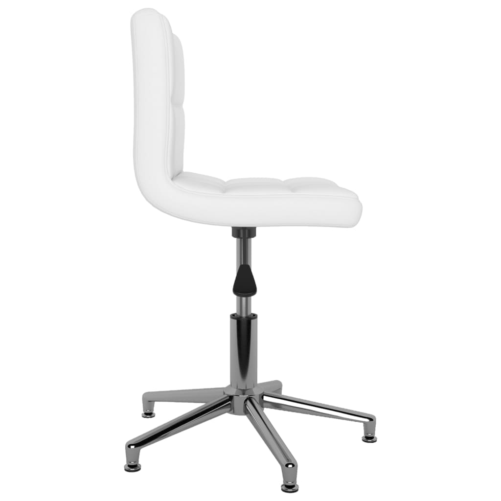 vidaXL Eetkamerstoelen draaibaar 2 st kunstleer wit