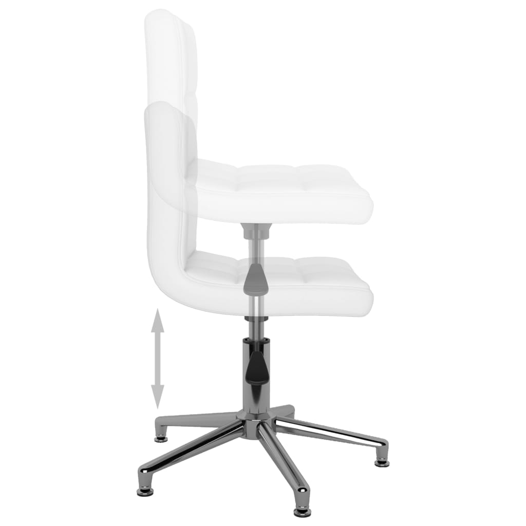 vidaXL Eetkamerstoelen draaibaar 2 st kunstleer wit