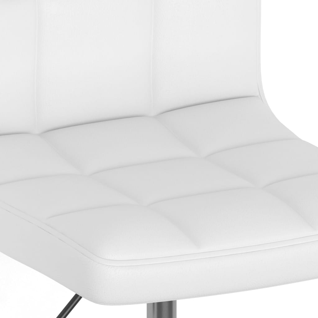 vidaXL Eetkamerstoelen draaibaar 2 st kunstleer wit