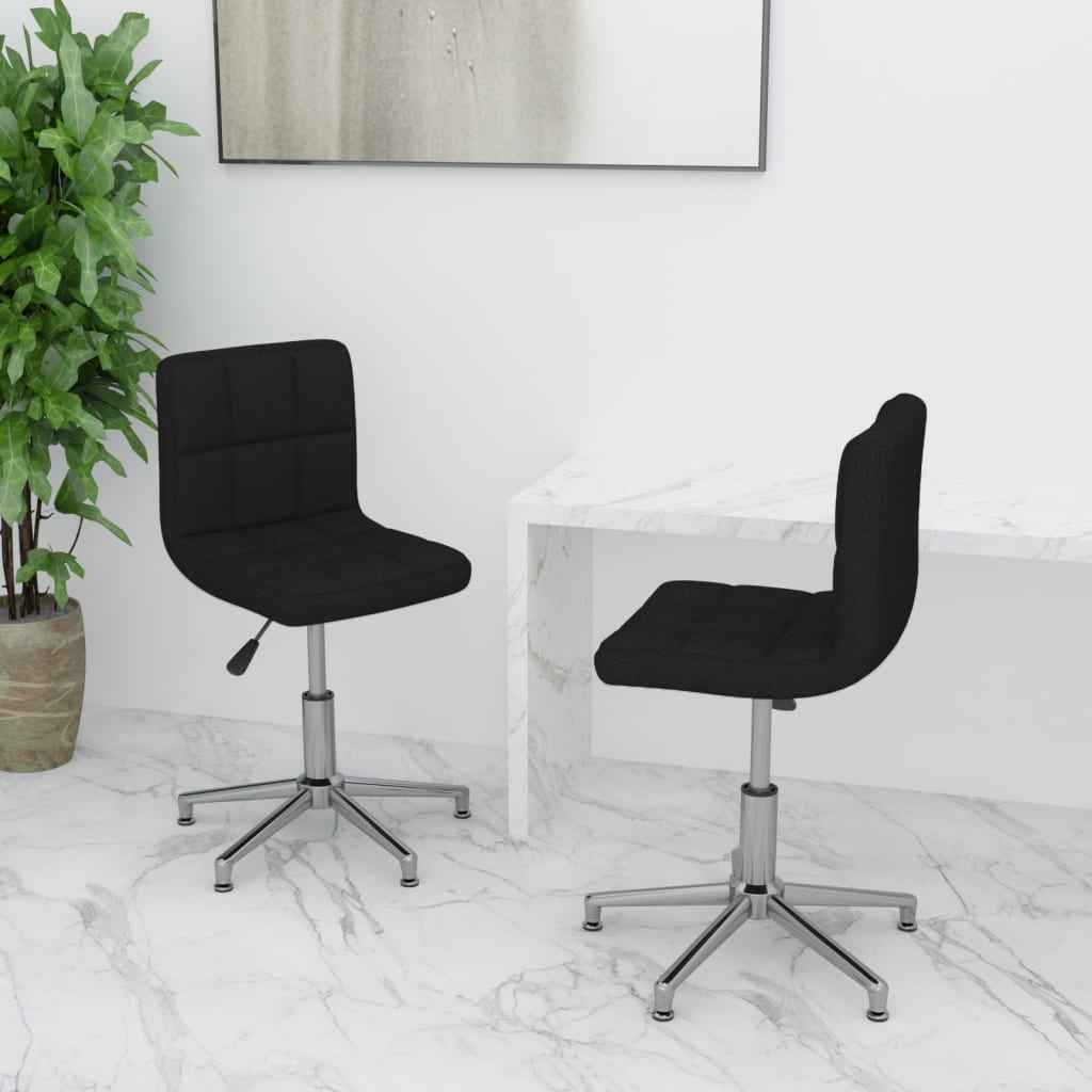 vidaXL Eetkamerstoelen draaibaar 2 st kunstleer wit
