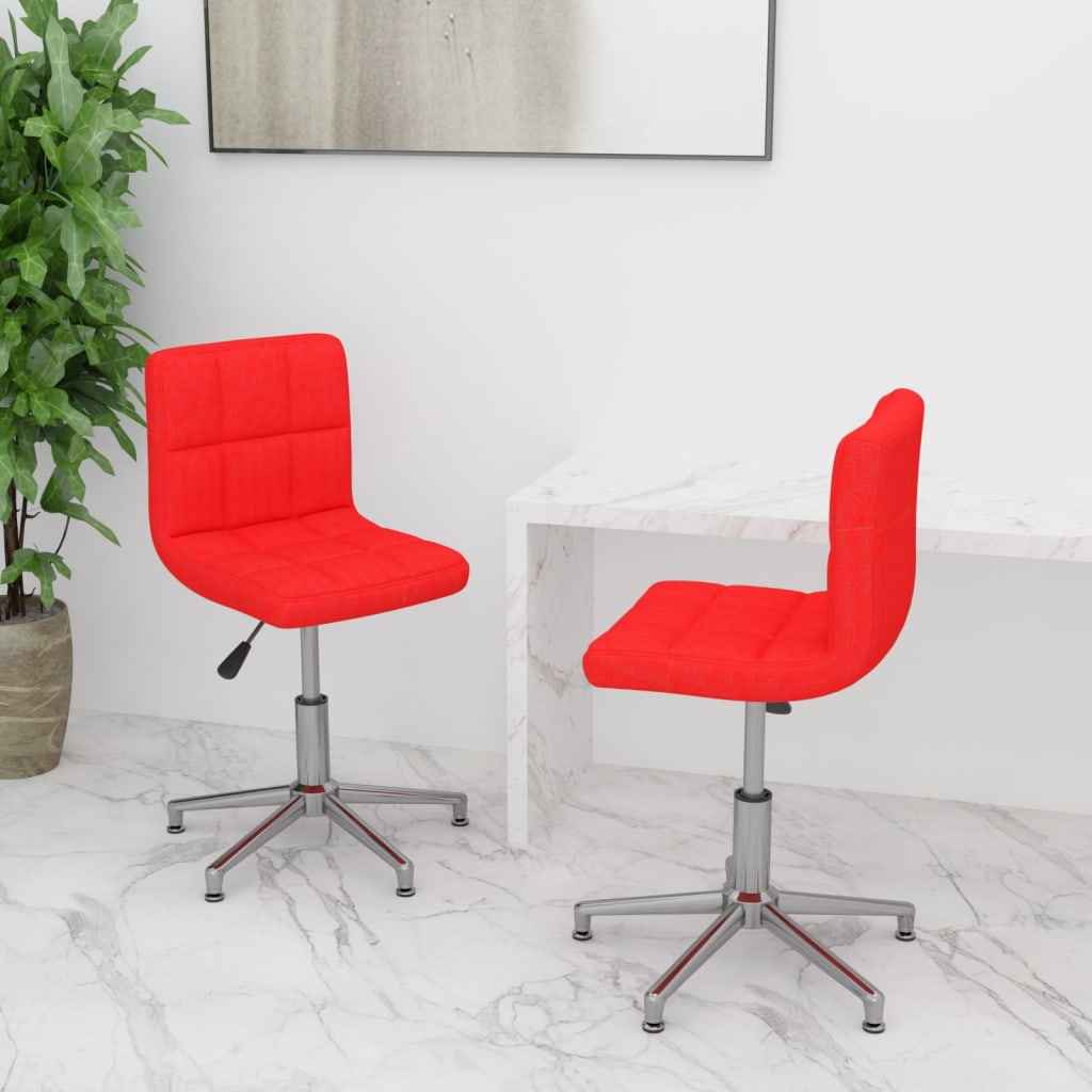 vidaXL Eetkamerstoelen draaibaar 2 st kunstleer wit