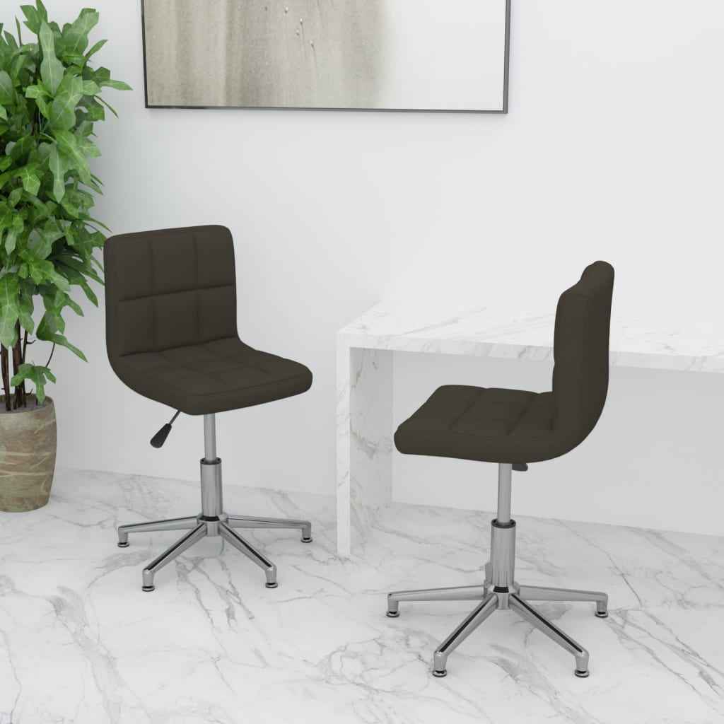 vidaXL Eetkamerstoelen draaibaar 2 st kunstleer wit