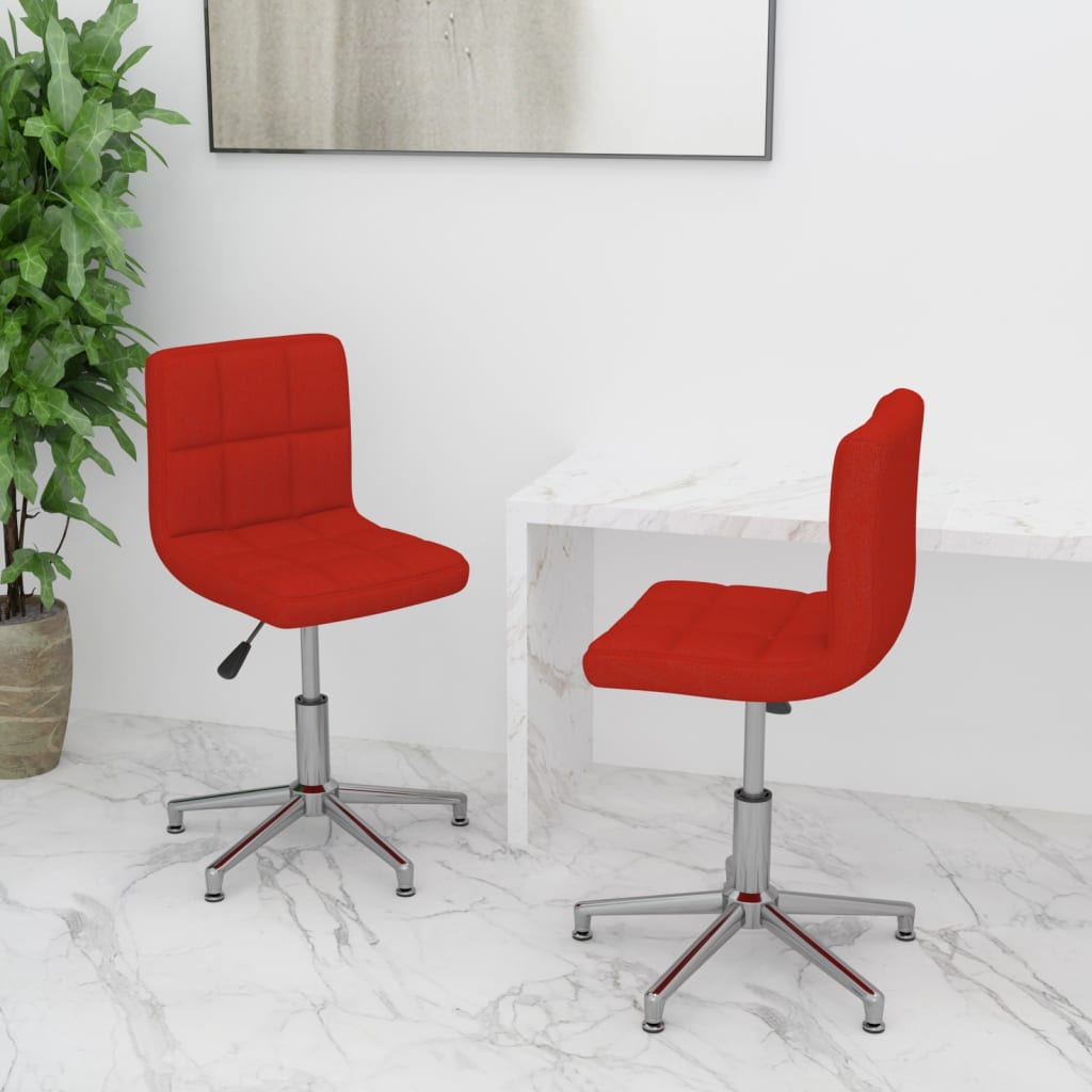 vidaXL Eetkamerstoelen draaibaar 2 st kunstleer wit
