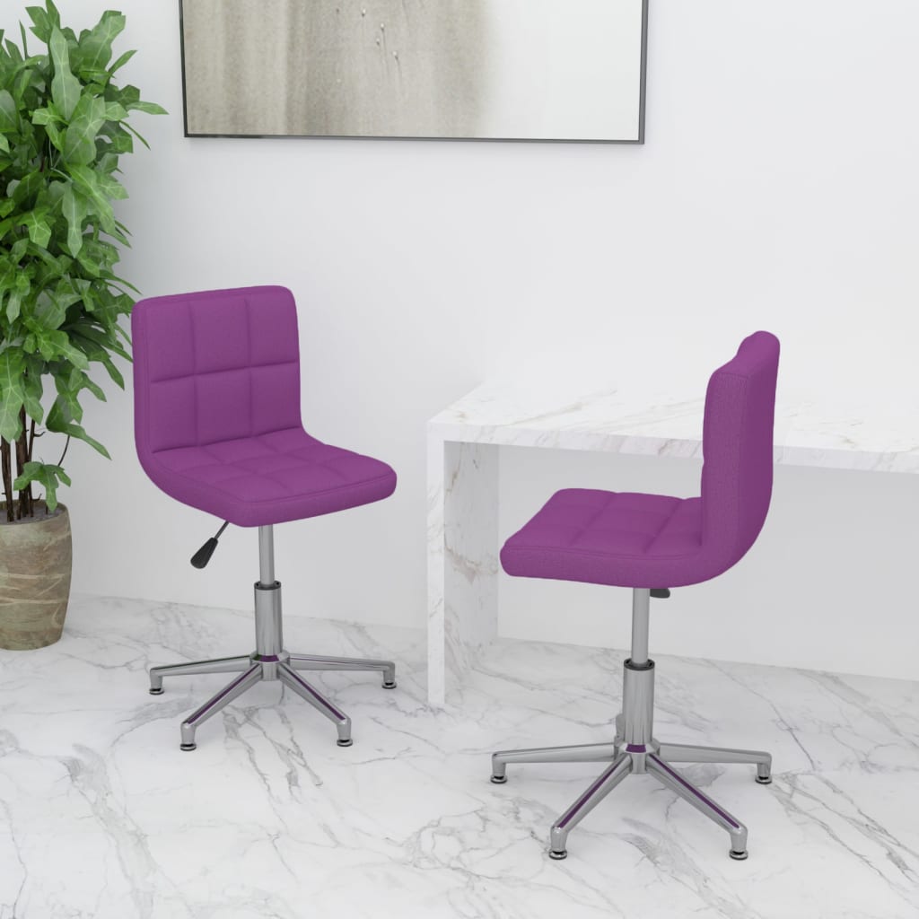 vidaXL Eetkamerstoelen draaibaar 2 st kunstleer wit