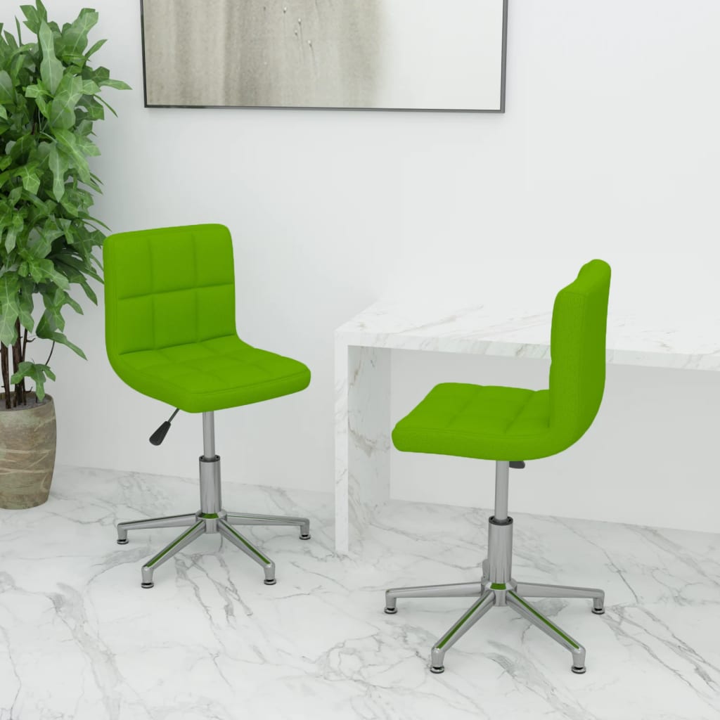 vidaXL Eetkamerstoelen draaibaar 2 st kunstleer wit