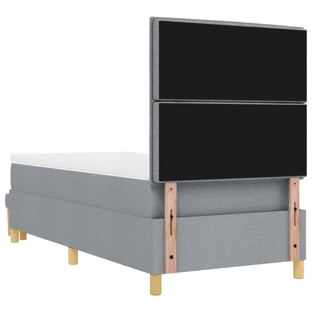 vidaXL Boxspring met matras stof donkerbruin 120x200 cm