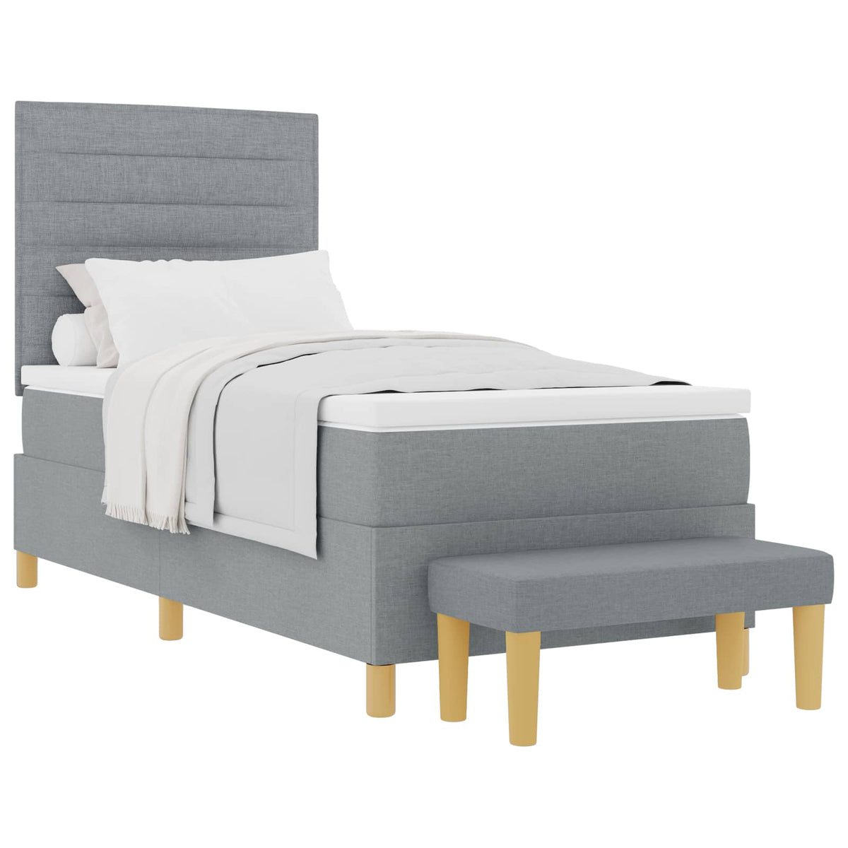 vidaXL Boxspring met matras stof donkerbruin 120x200 cm