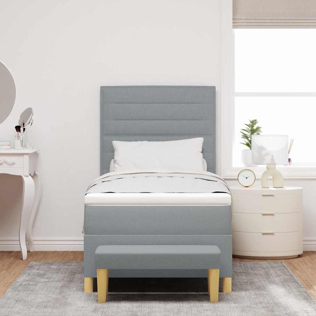 vidaXL Boxspring met matras stof donkerbruin 120x200 cm