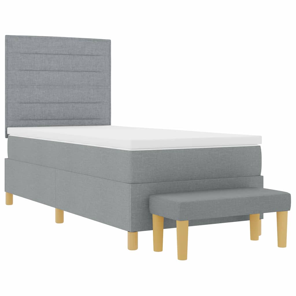 vidaXL Boxspring met matras stof donkerbruin 120x200 cm