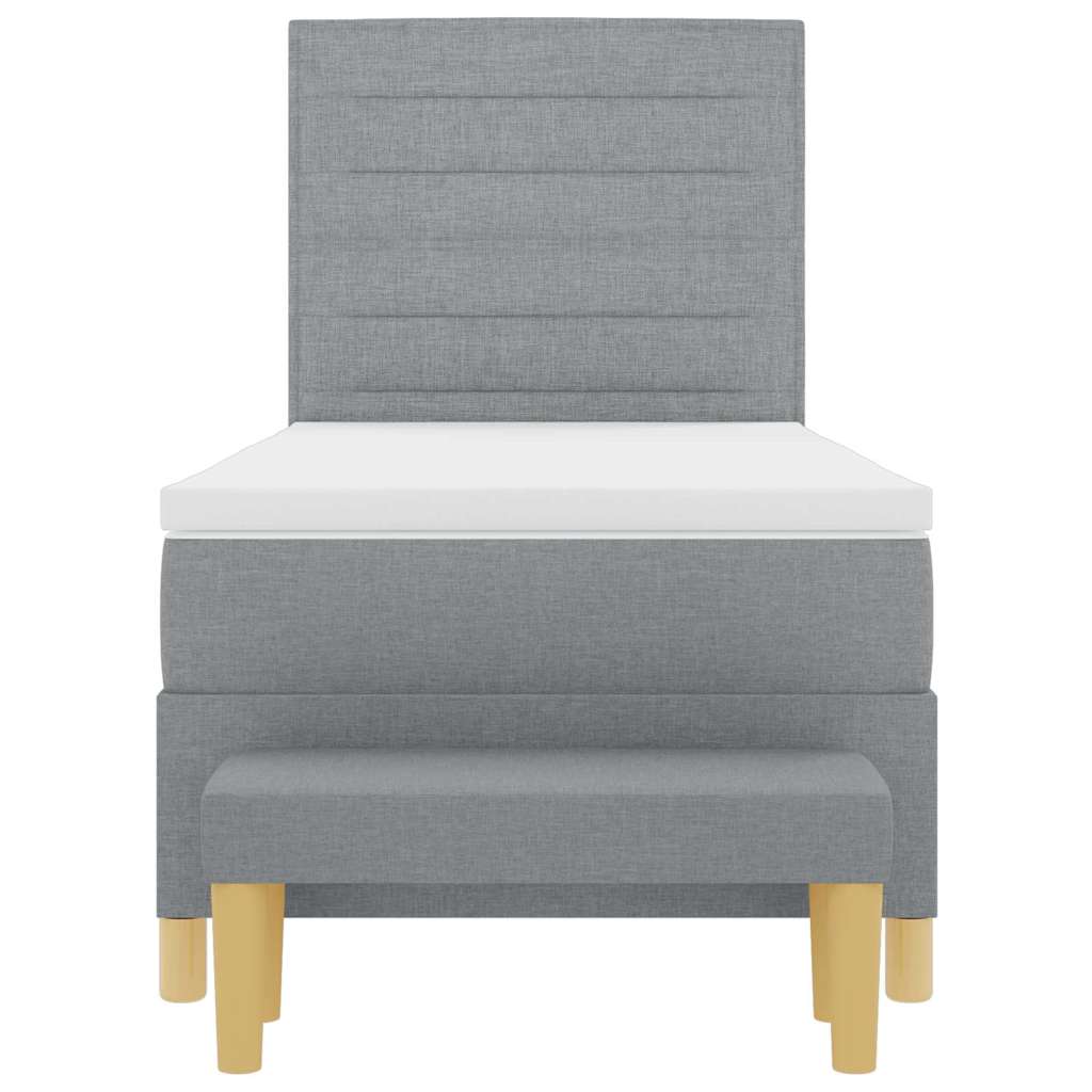 vidaXL Boxspring met matras stof donkerbruin 120x200 cm