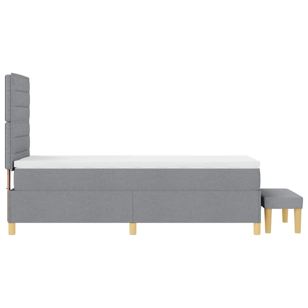 vidaXL Boxspring met matras stof donkerbruin 120x200 cm