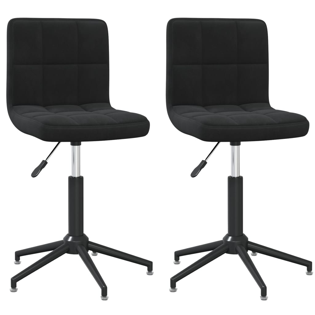 vidaXL Eetkamerstoelen draaibaar 2 st fluweel zwart