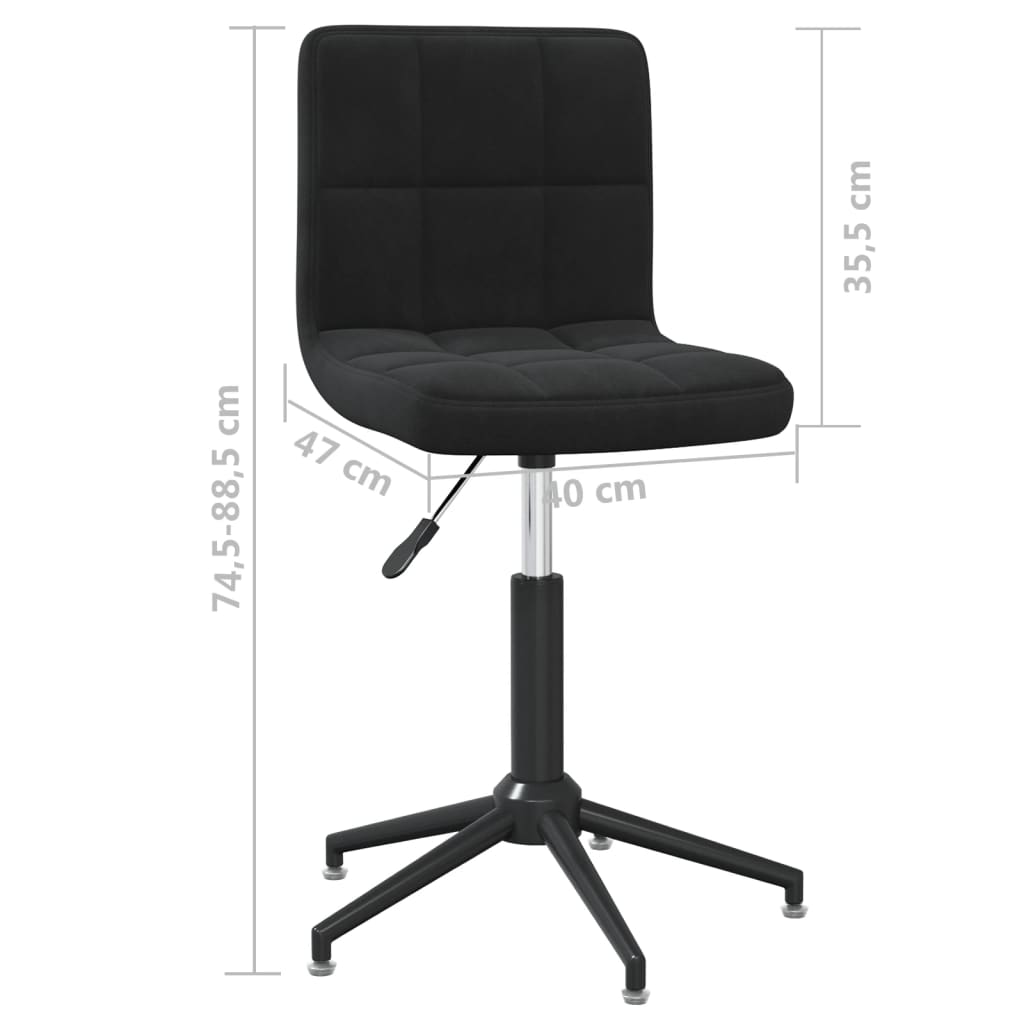 vidaXL Eetkamerstoelen draaibaar 2 st fluweel zwart