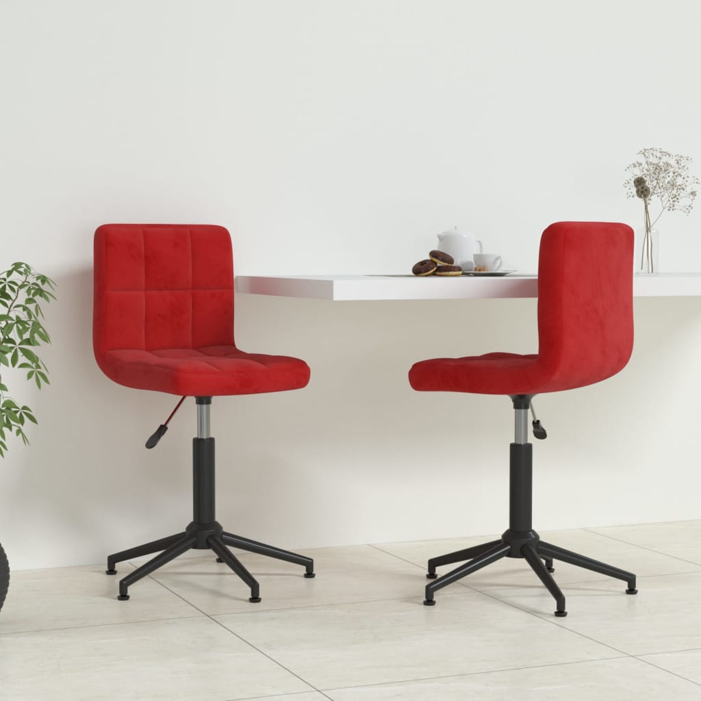vidaXL Eetkamerstoelen draaibaar 2 st fluweel zwart