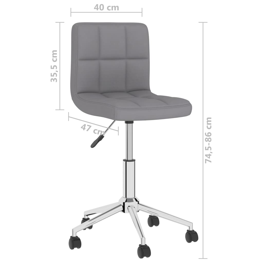vidaXL Eetkamerstoelen draaibaar 2 st stof lichtgrijs