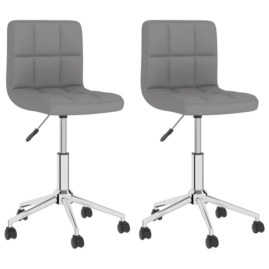 vidaXL Eetkamerstoelen draaibaar 2 st stof lichtgrijs