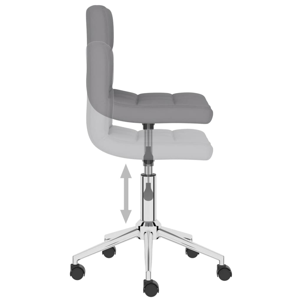 vidaXL Eetkamerstoelen draaibaar 2 st stof lichtgrijs