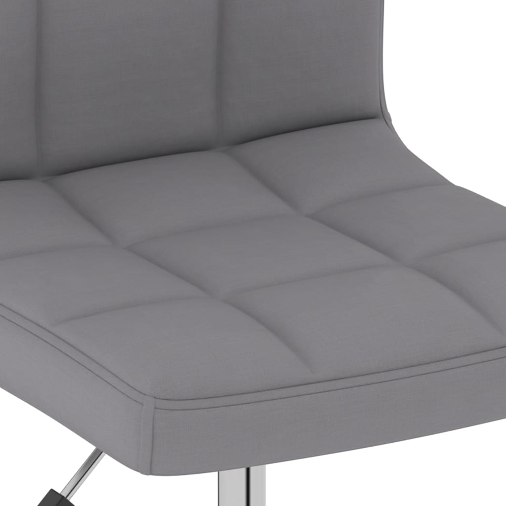 vidaXL Eetkamerstoelen draaibaar 2 st stof lichtgrijs