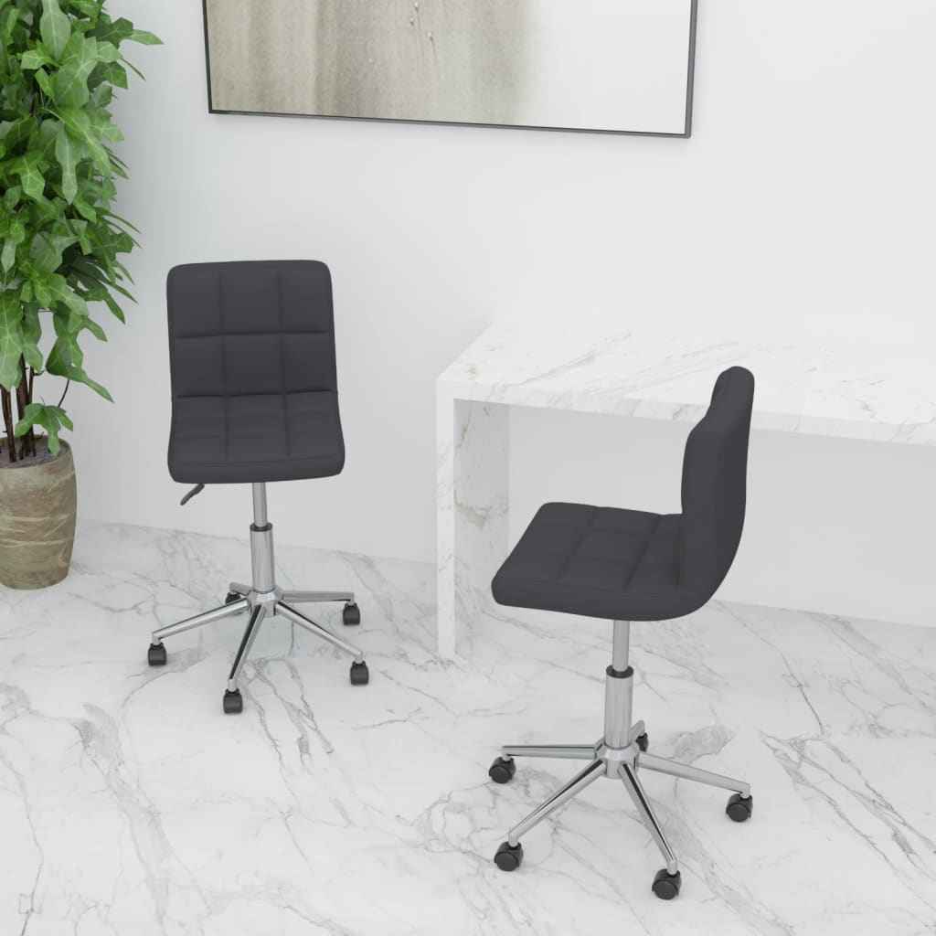 vidaXL Eetkamerstoelen draaibaar 2 st stof lichtgrijs